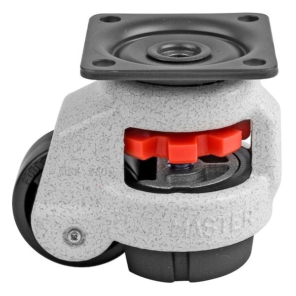 Foot Master Leveling Caster, 42 mm Nylon Wheel, 55x55 mm Plate, Swivel, 60 kg Cap, NBR Foot Pad, Ivory GD-40-F-NYN - main